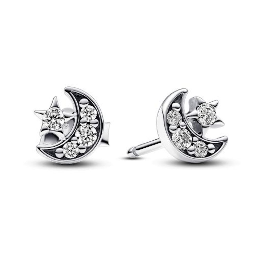 Pandora Sparkling Moon &amp; Star Stud Earrings - 292990C01