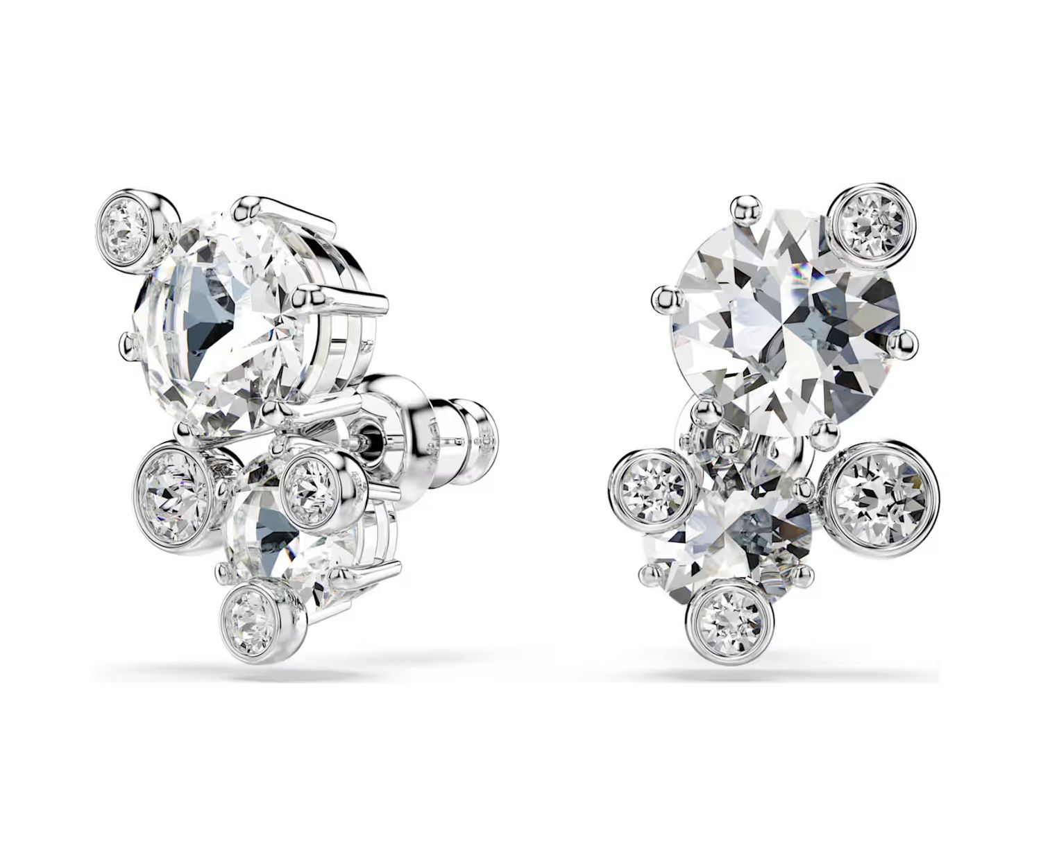 Constella Stud Earrings ,Round Cut, White-5732253