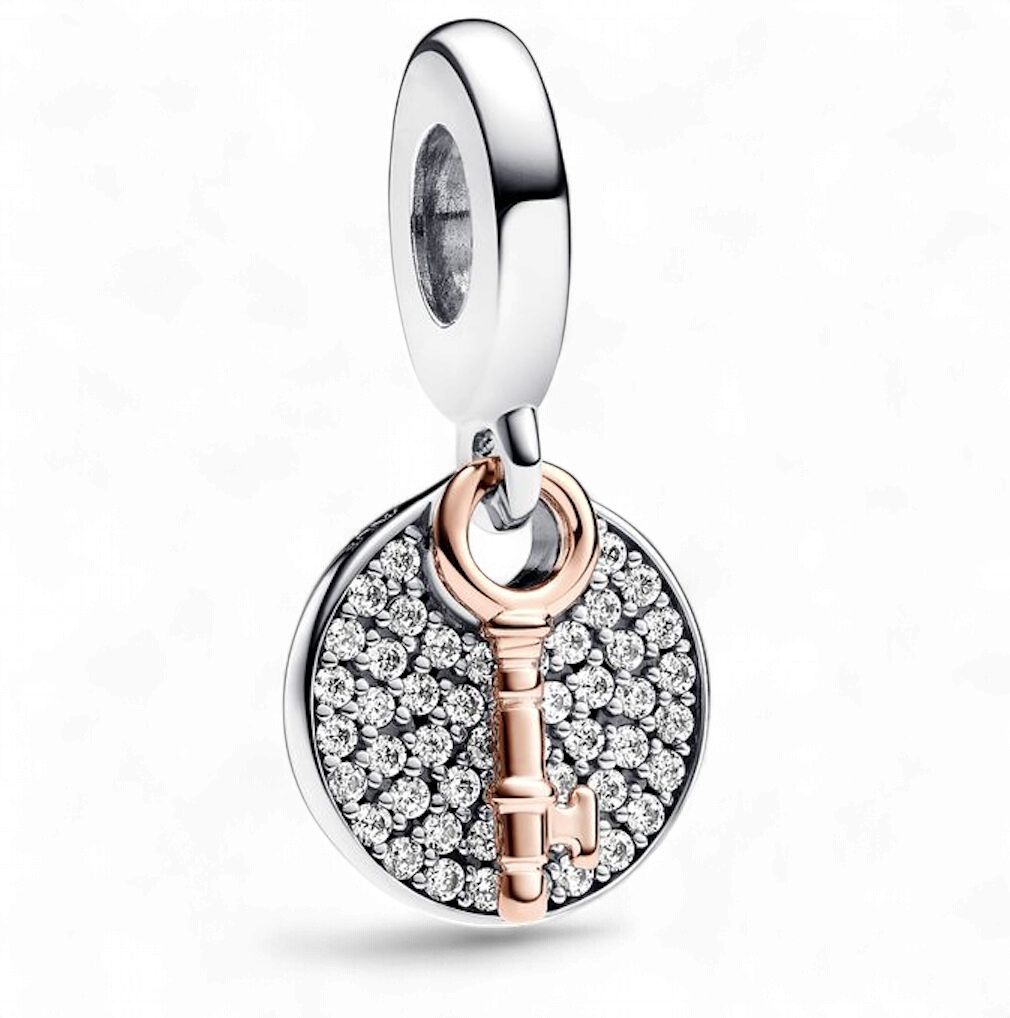 Two-Tone Key to Happiness Double Dangle Charm-783236C01