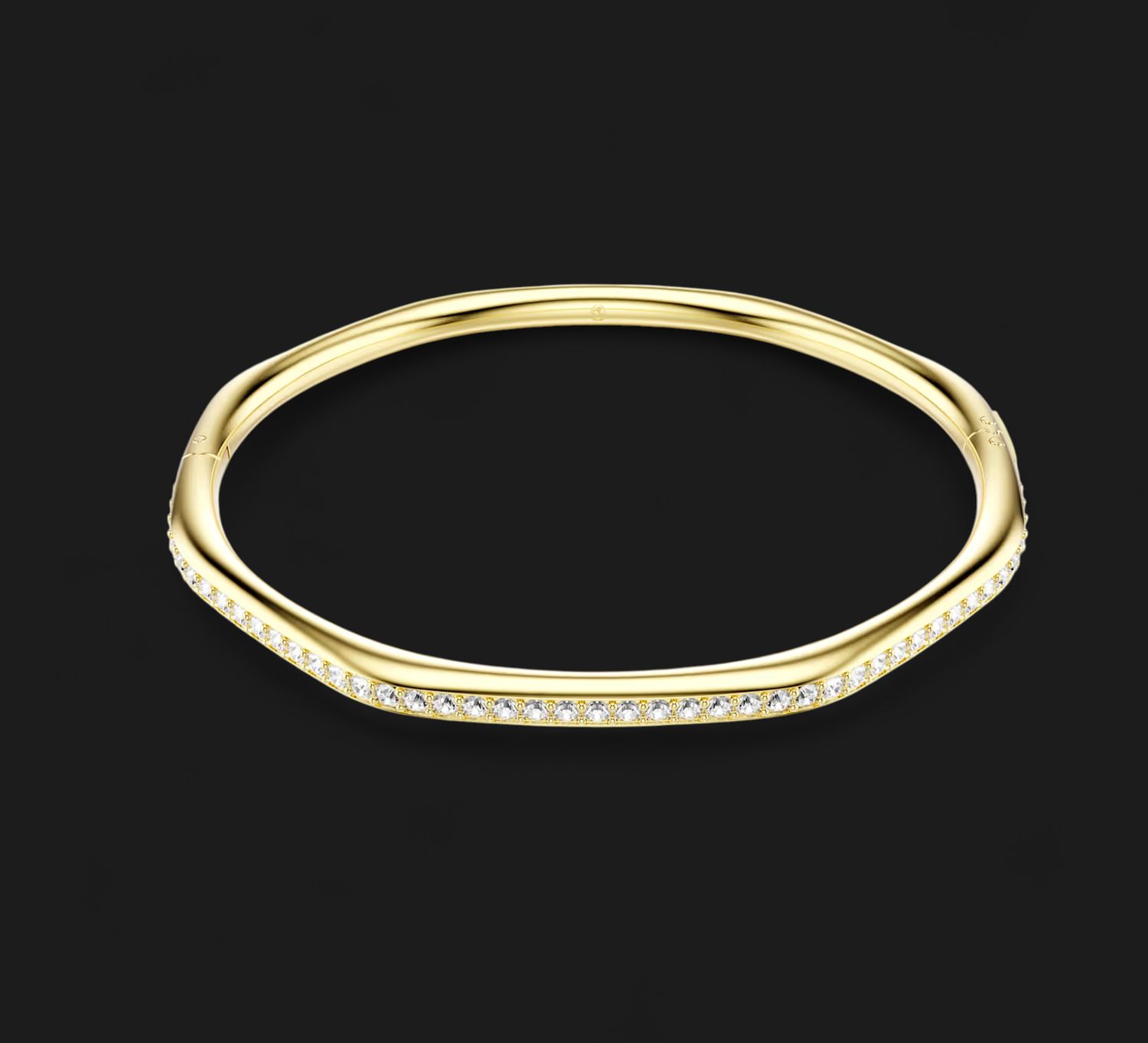 Dextera Bangle, Octagon shape, Round cut, White, Gold-ton - 5724581