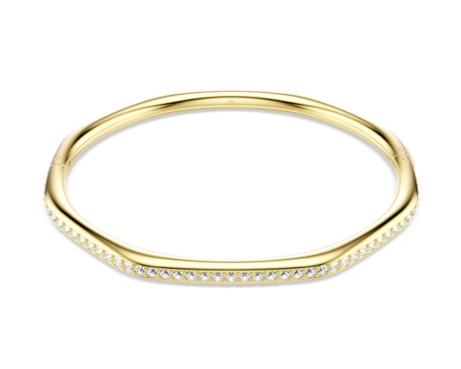 Dextera Bangle, Octagon shape, Round cut, White, Gold-tone-5724581