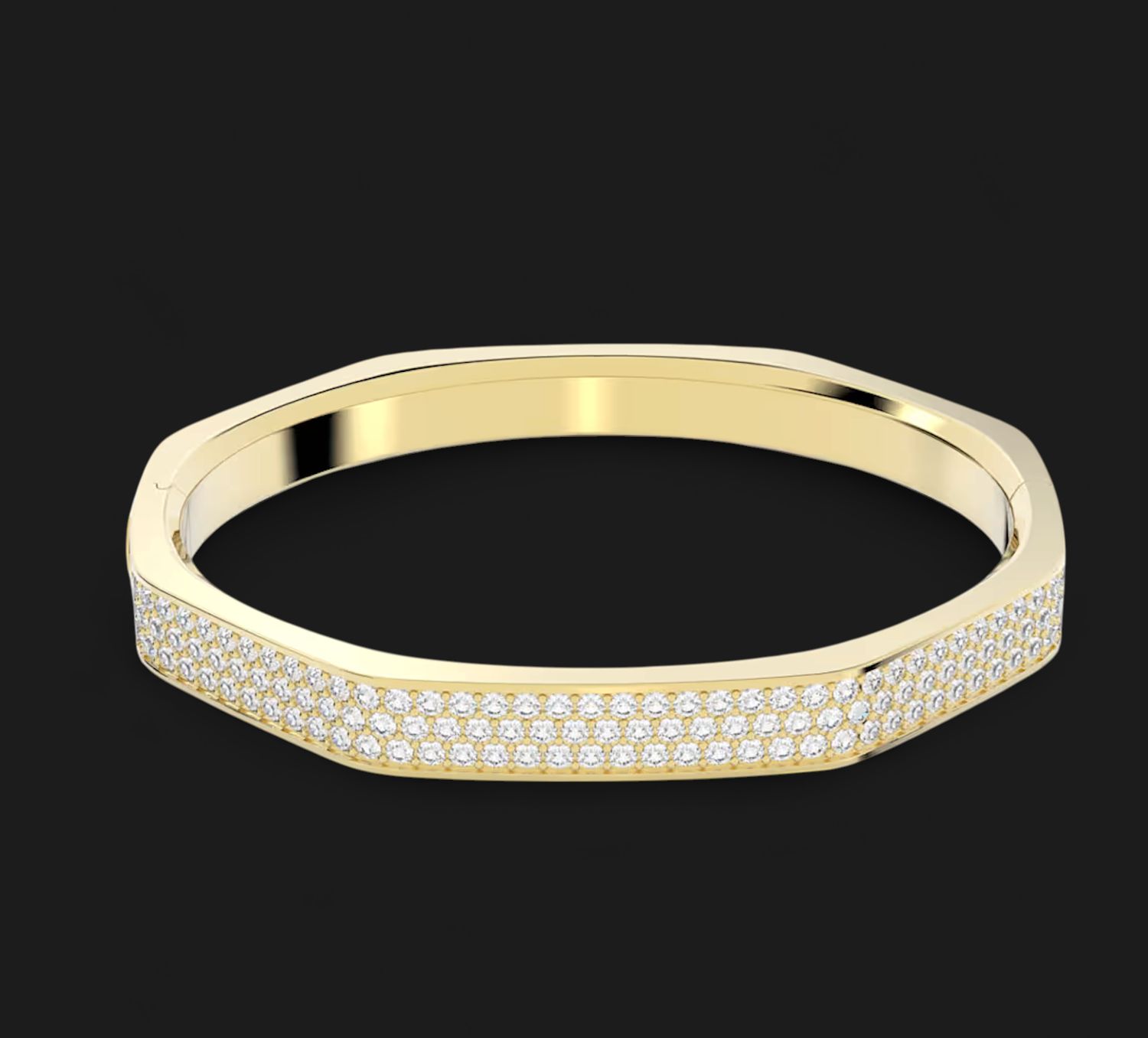 Dextera Bangle, Octagon shape, White, Gold-tone - 5639197