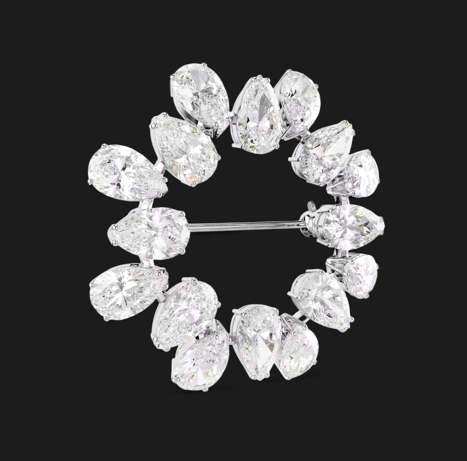 Matrix Brooch, Pear Cut, White- 5714646