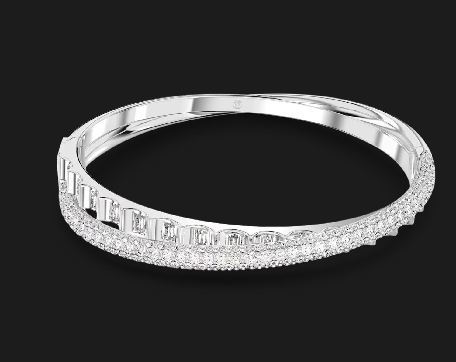 Rota Bangle, Mixed Cuts, White (Size M)- 5650354