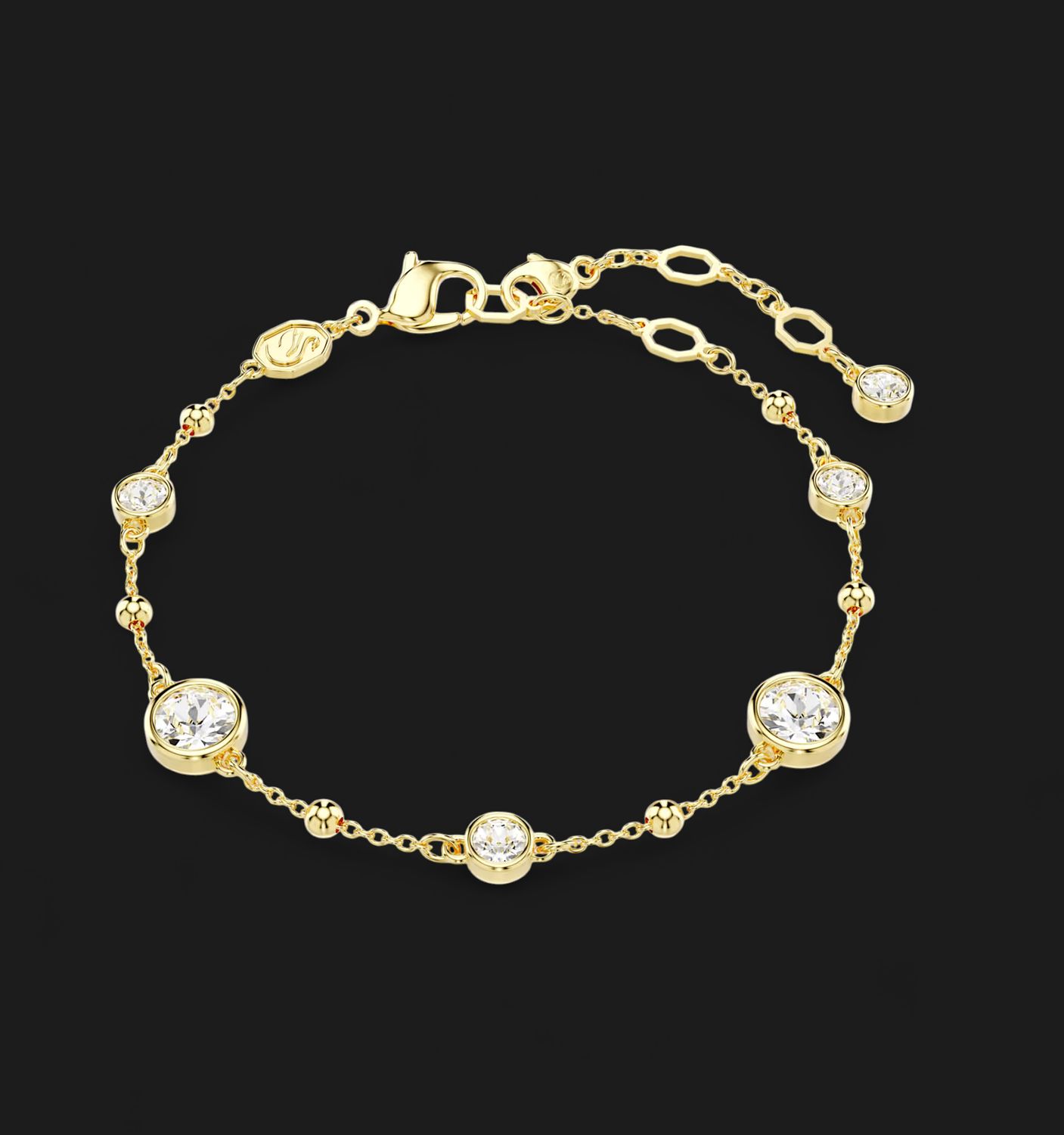 Imber Bracelet, Round Cut, Scattered Design, Gold Tone - 5680094