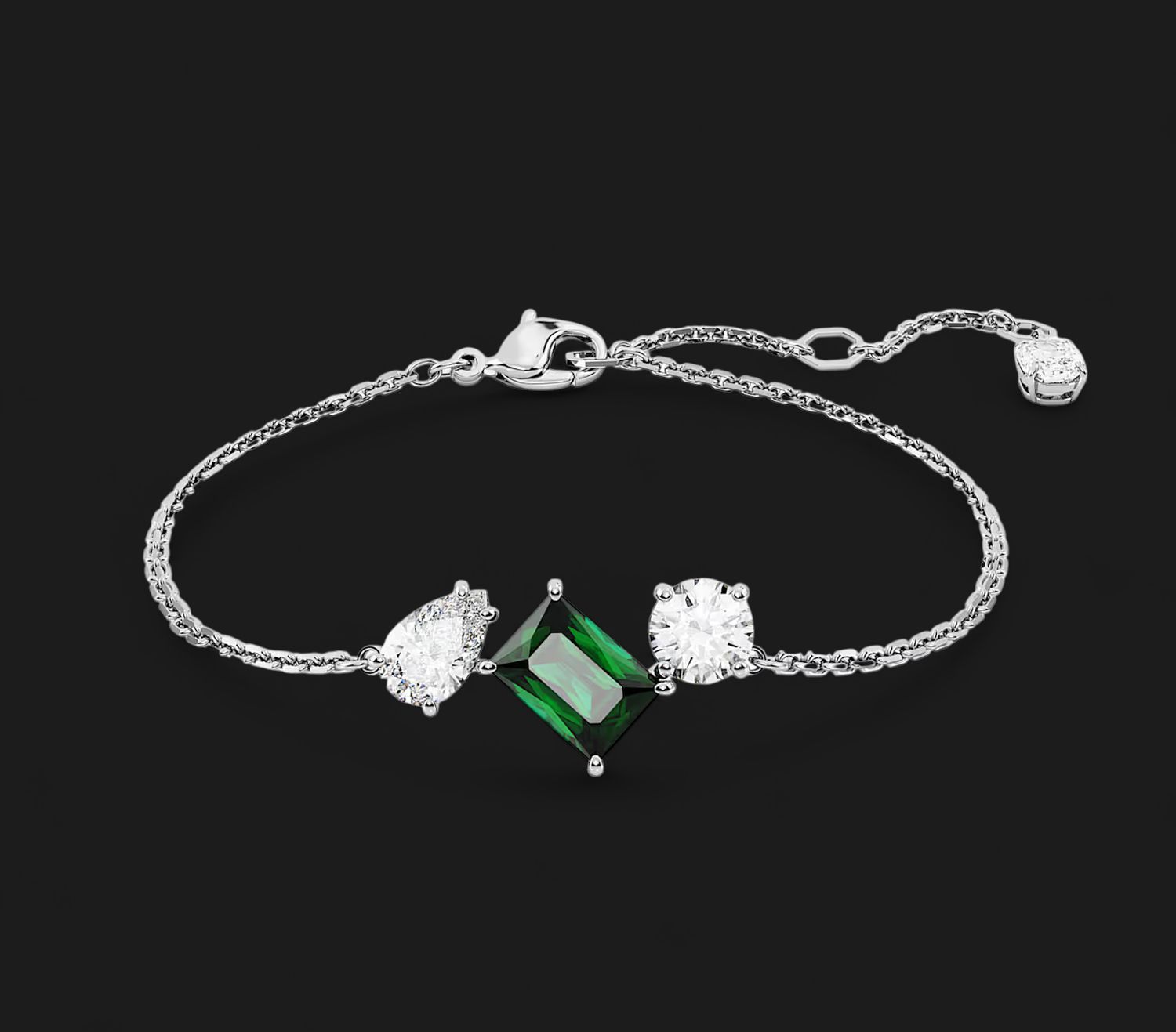 Mesmera Bracelet, Mixed Cuts, Green- 5668360