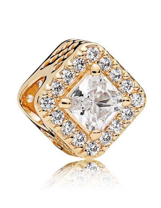 Square Sparkle Halo Charm - 756207CZ