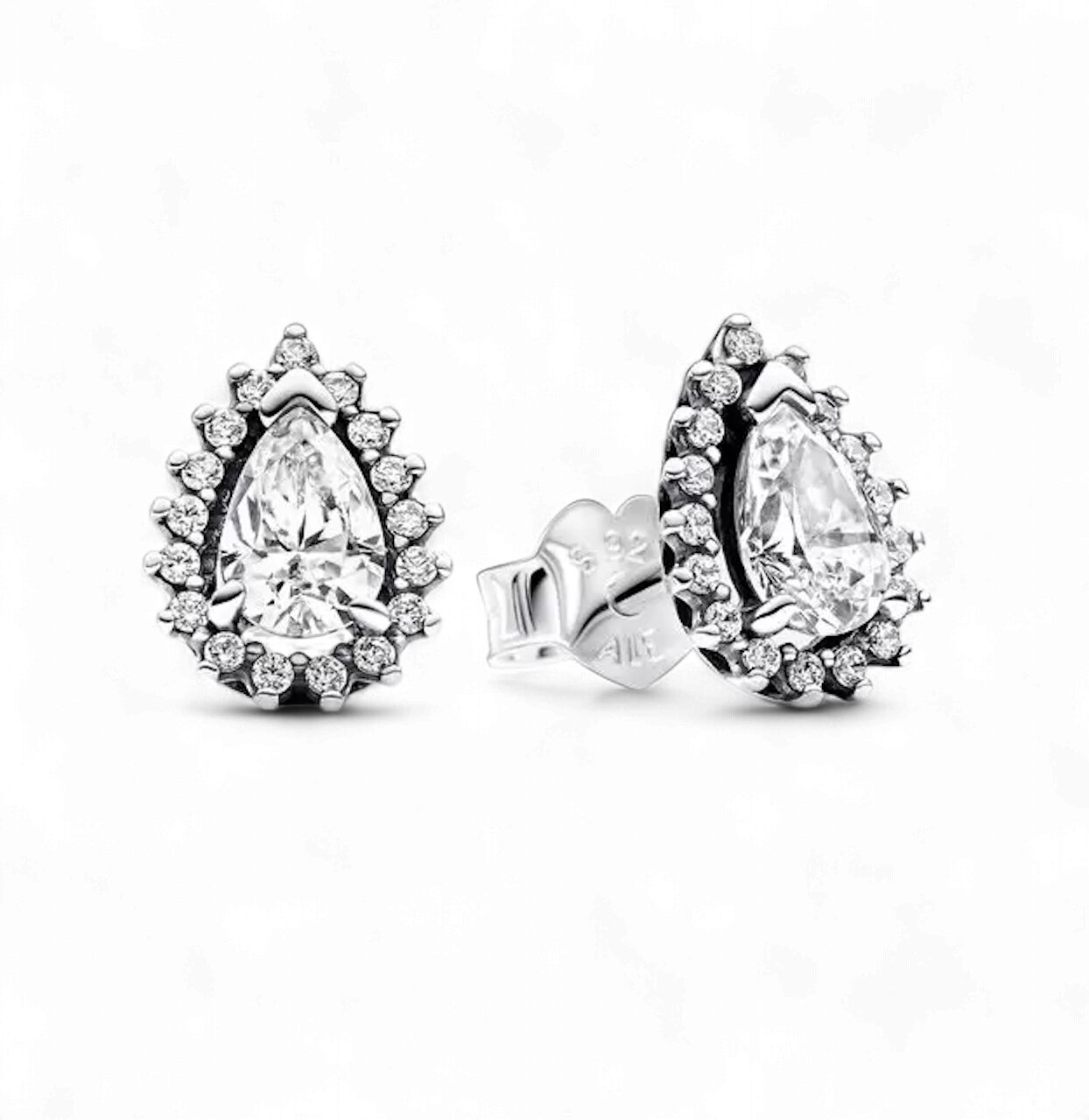 Pandora Pear Halo Stud Earrings - 292834C01
