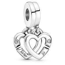 Linked Sister Hearts Split Dangle Charm - 799538C01