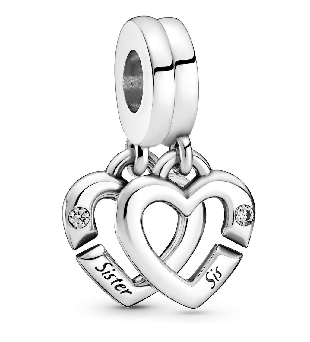 Linked Sister Hearts Split Dangle Charm - 799538C01