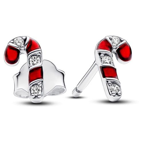 Pandora Red Candy Cane Stud Earrings - 292996C01