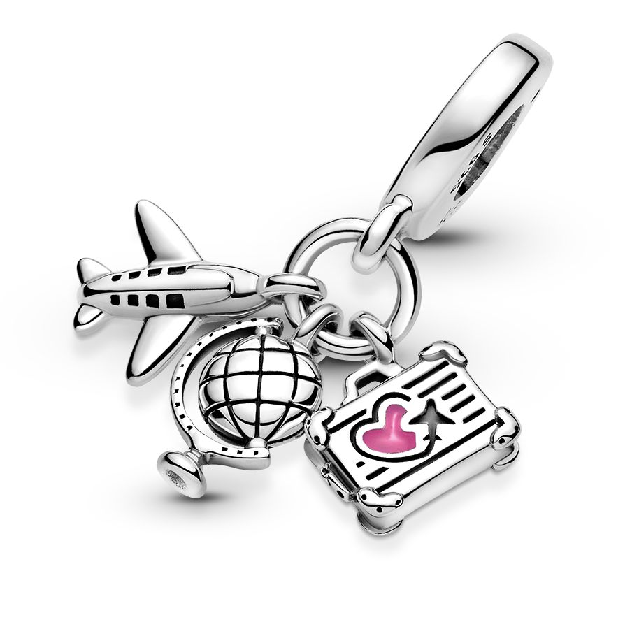 Airplane, Globe &amp; Suitcase Dangle Charm - 799435C01