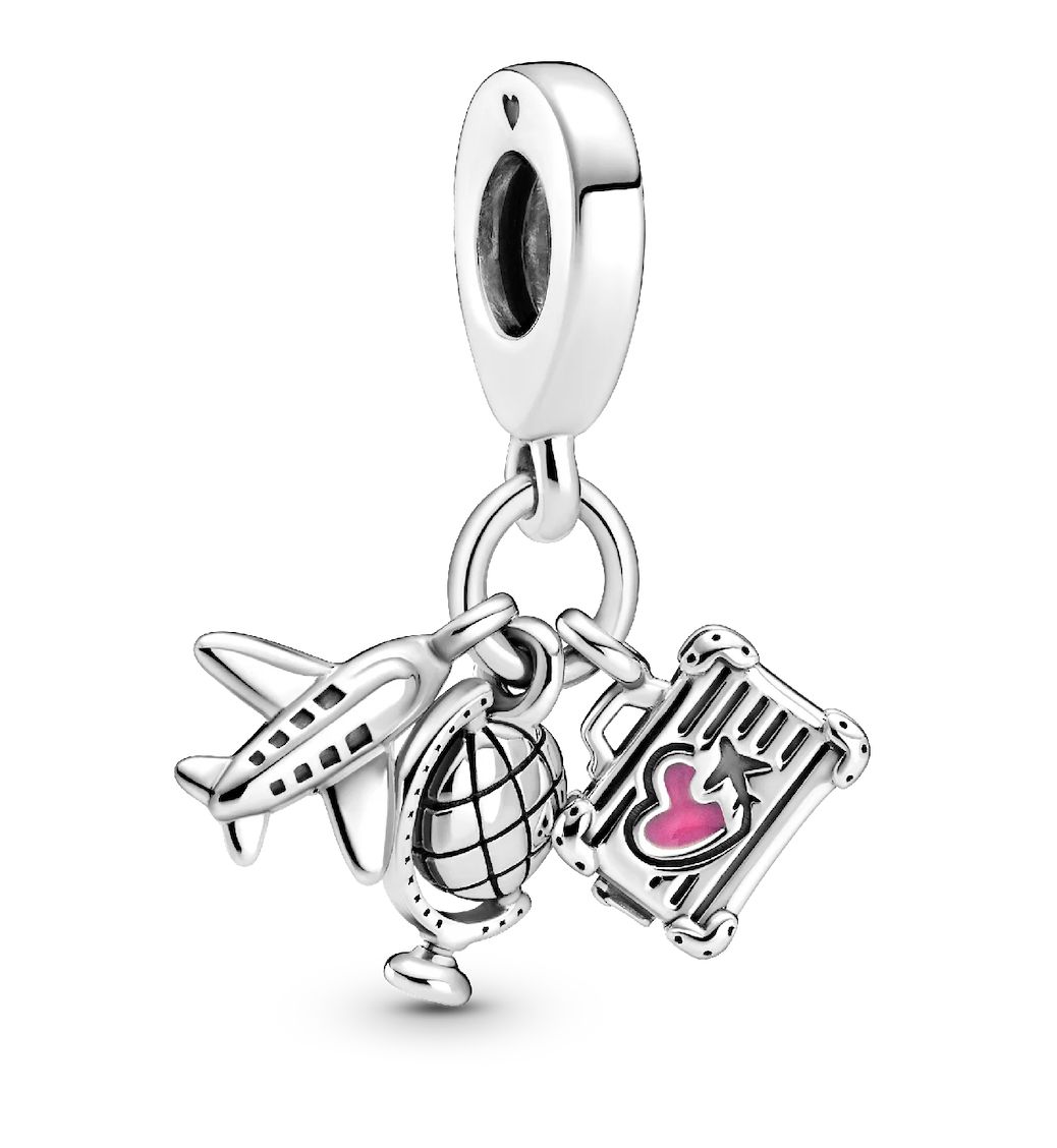 Airplane, Globe &amp; Suitcase Dangle Charm - 799435C01