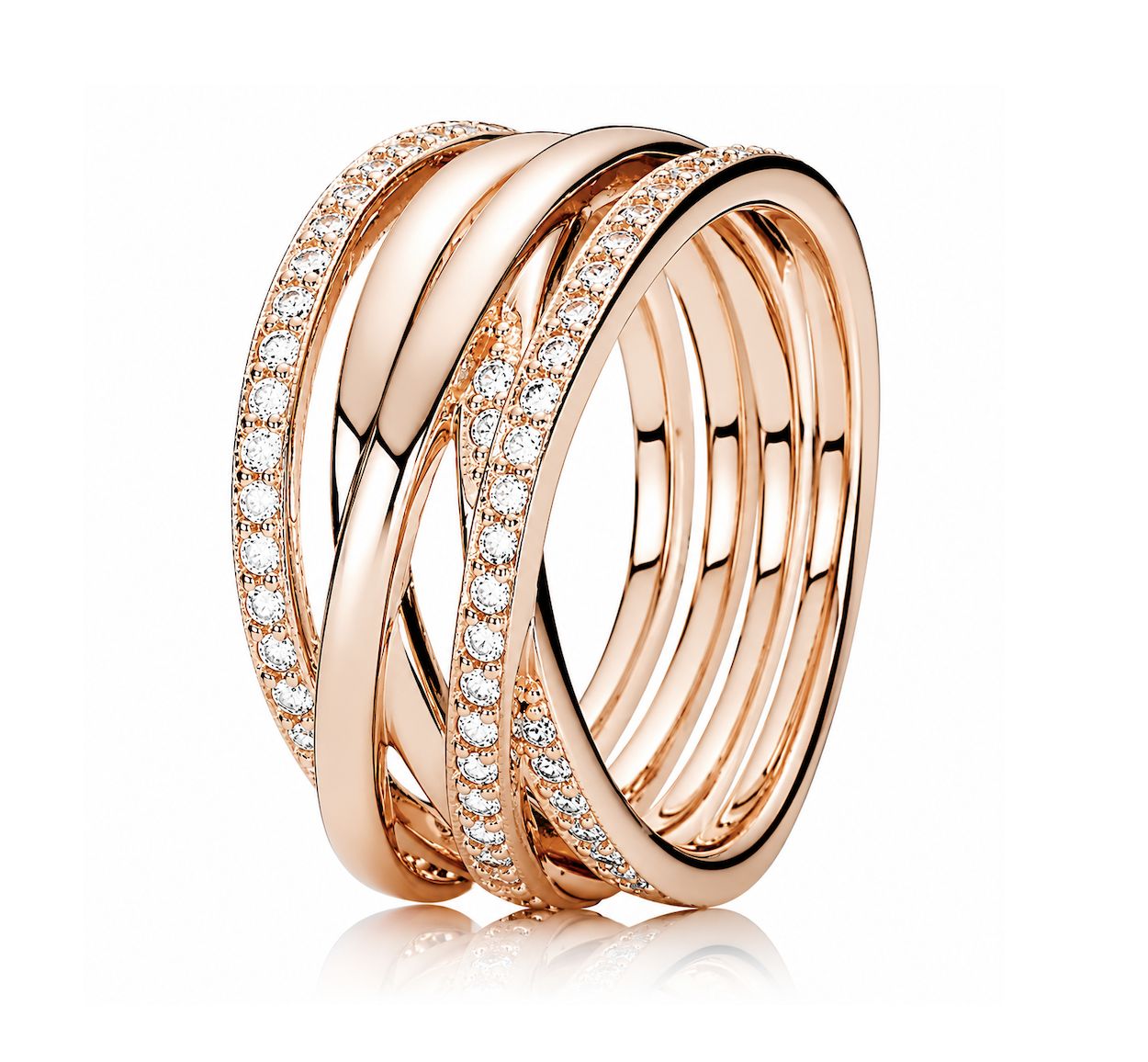 Sparkling &amp; Polished Lines Ring-180919CZ