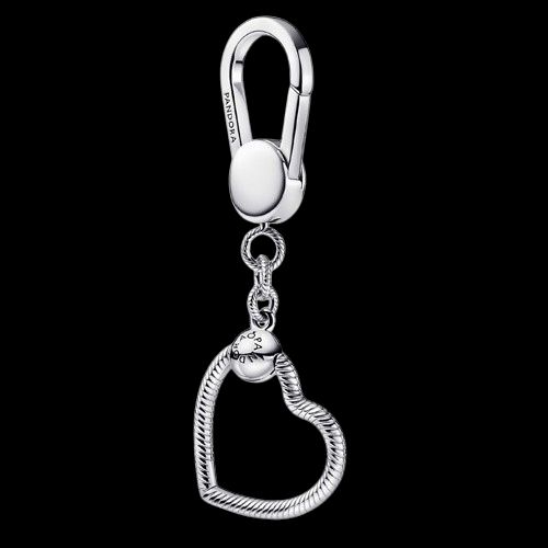 Small Heart Bag Charm Holder Sterling Silver-392238C00