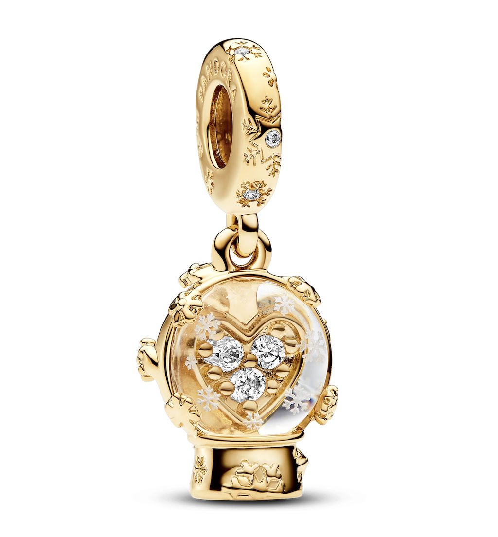 Heart Snowflake Snow Globe Dangle Charm-762825C01
