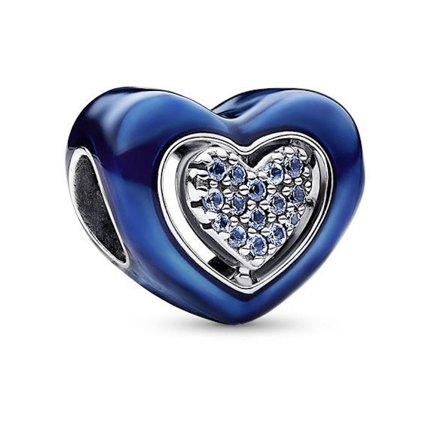Blue Spinnable Heart Charm-792750C01