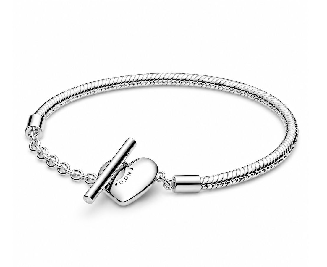 Heart T-Bar Snake Chain Bracelet  - 599285C00