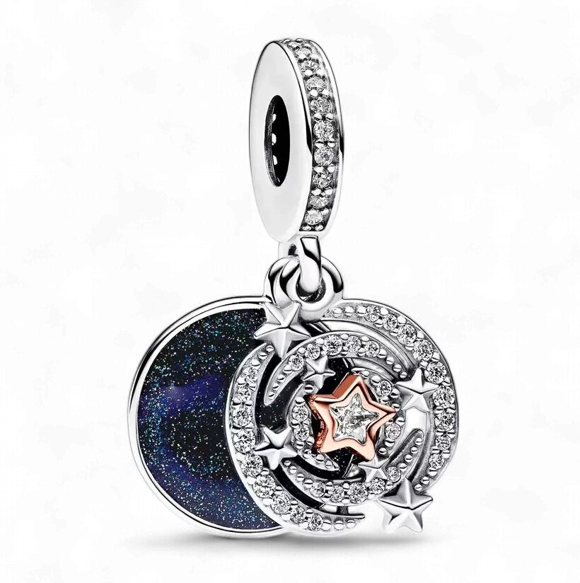 Two-Tone Shooting Star Double Dangle Charm - 782975C01