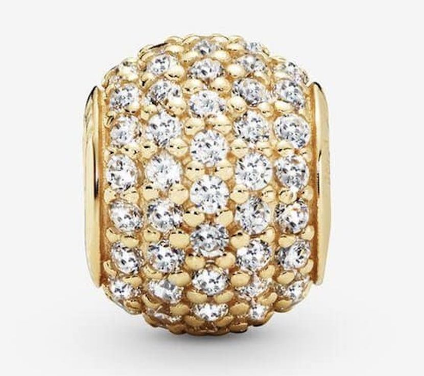 Clear Pavé 14k Solid Gold Charm-750819CZ