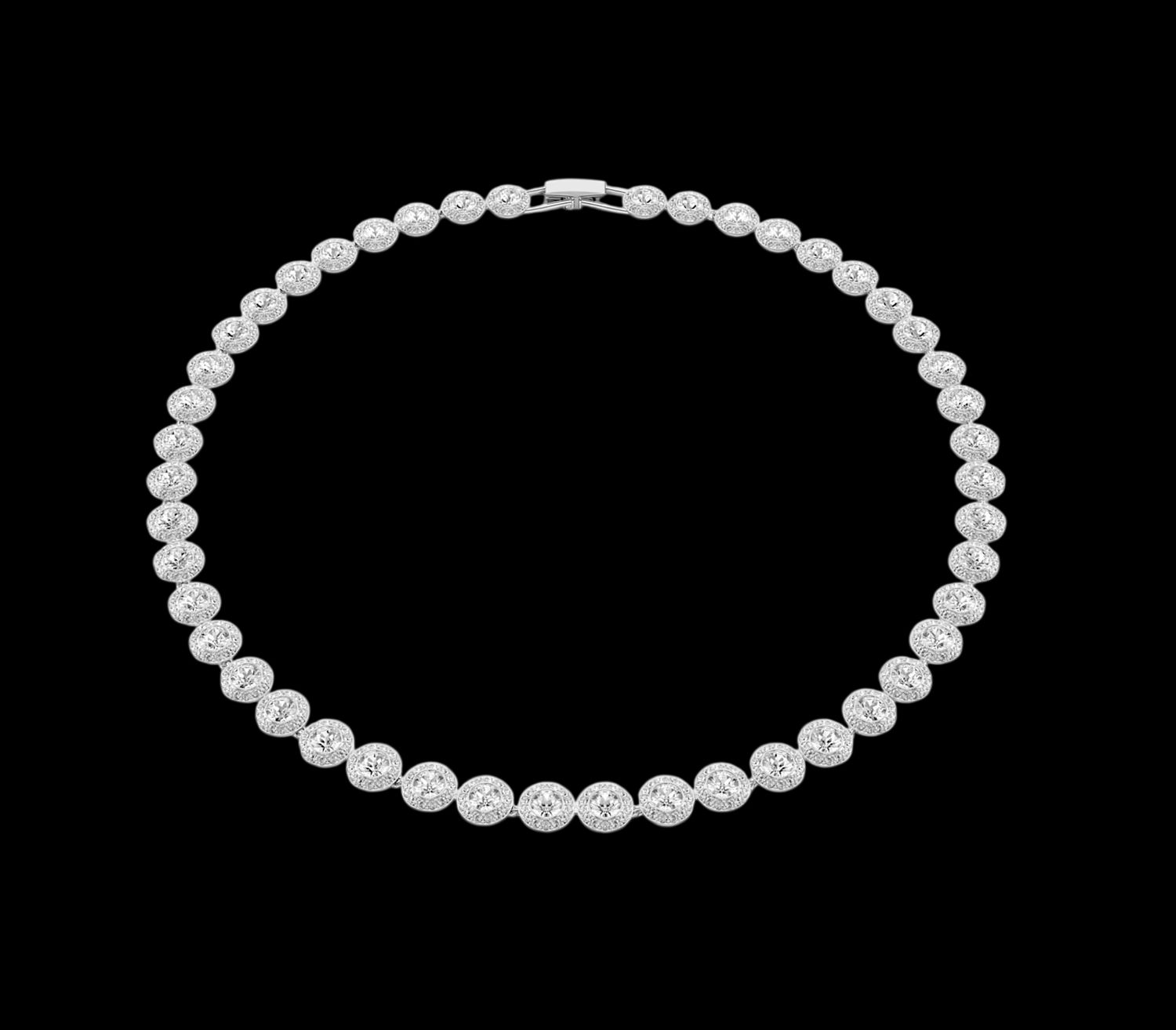 Una Angelic Tennis Necklace, Round Cut, Medium, White-5117703