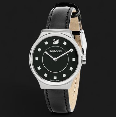Dreamy Quartz Crystal Watch, Black Leather-5199931