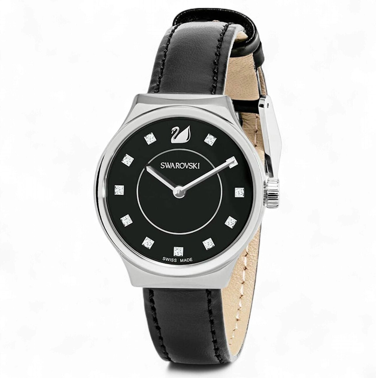 Dreamy Quartz Crystal Watch, Black Leather-5199931