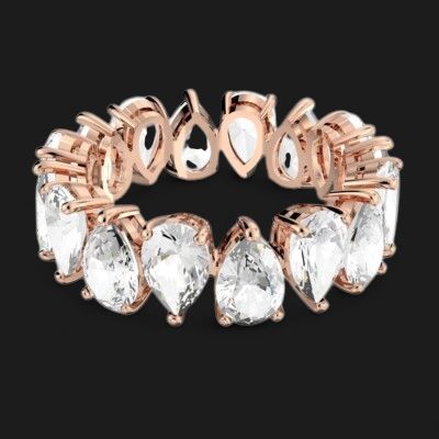 Vittore Ring, Pear Cut, White, Rose Gold Tone (Size 55)5585425