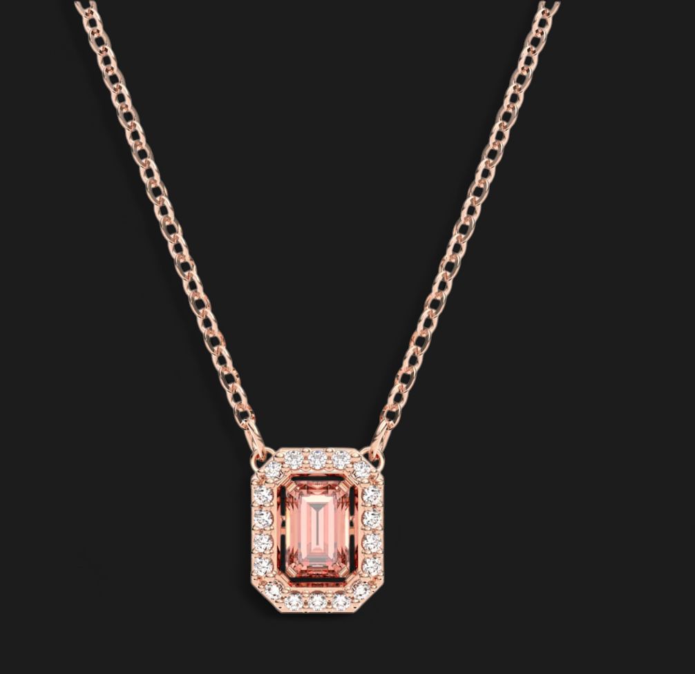 Millenia necklace, Octagon cut, Pink, Rose gold 5614933
