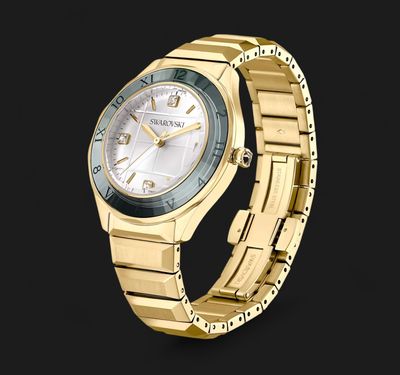 Dextera 3-Hand Watch 37mm, Swiss Made, Metal Bracelet, Gold Tone-5635450