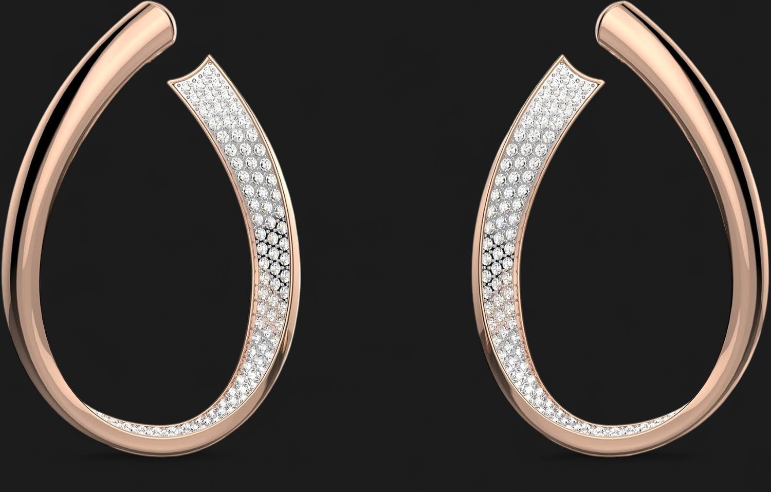 Exist Hoop Large White Rose Gold- 5636960