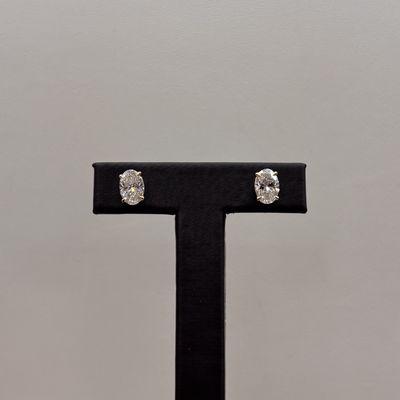 14KY 2.15tdw Oval Stud Earrings