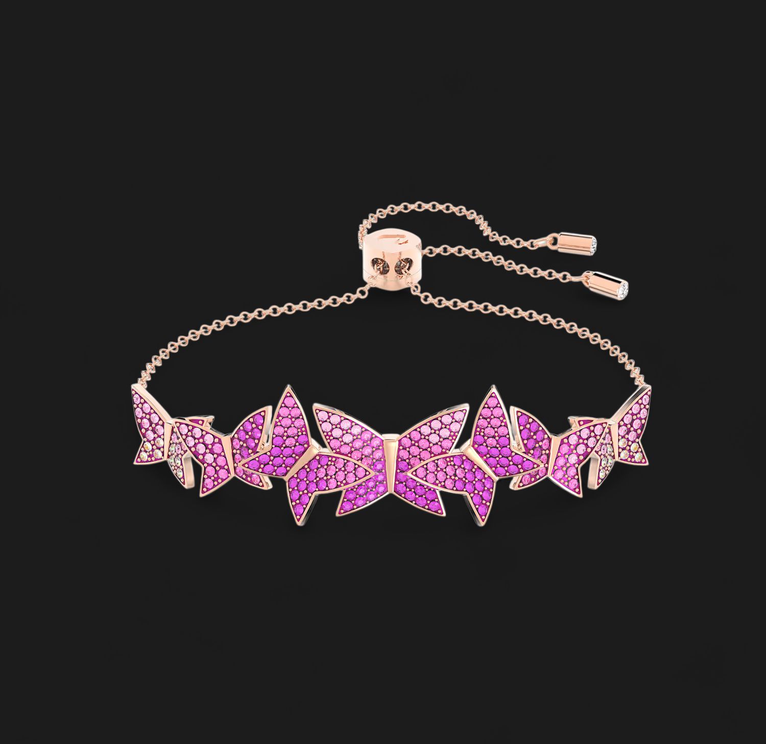 Lilia Bracelet, Pink, Butterfly, White, Rose gold-tone- 5636431