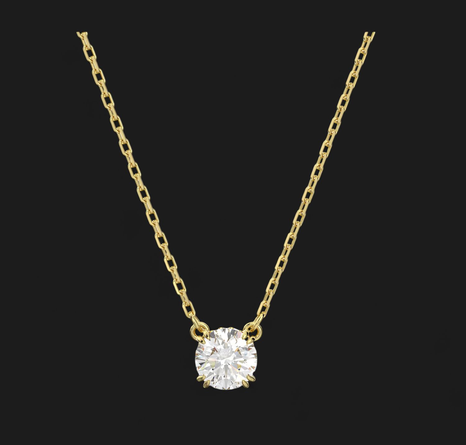 Constella Pendant, Round Cut, Gold Tone - 5636703