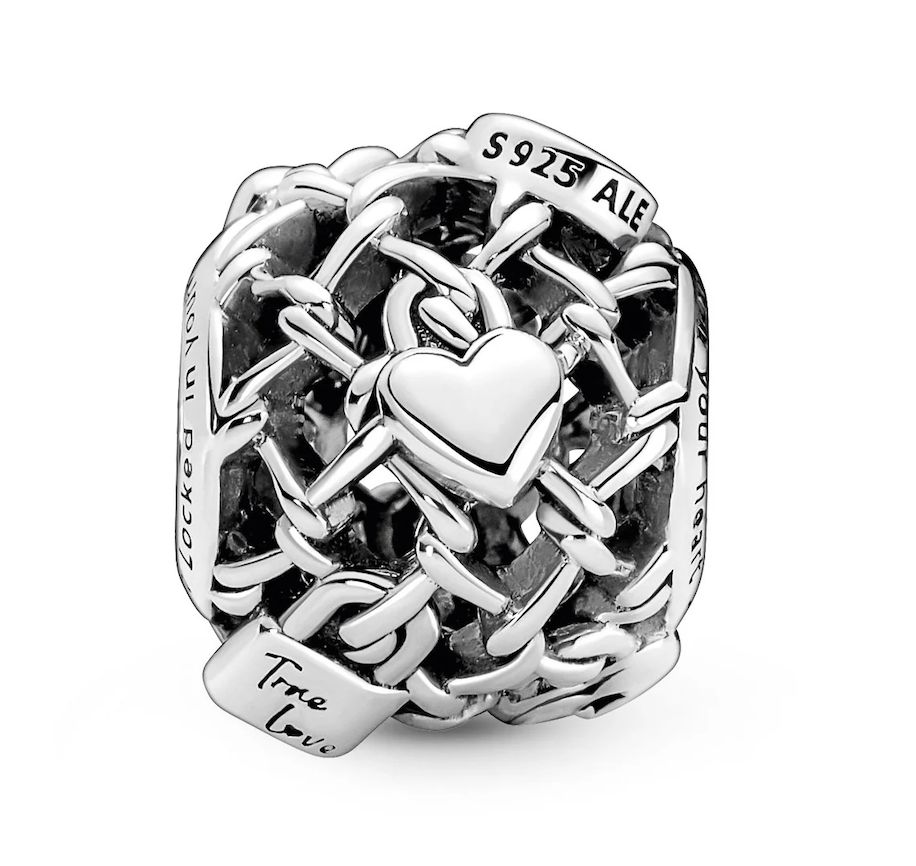 Openwork Chain Link Padlock Charm-790071C00
