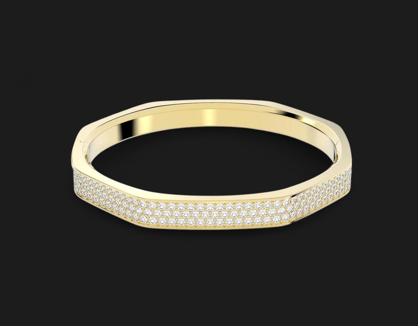 Dextera Bangle Octagon Shape, White, Gold-5656844