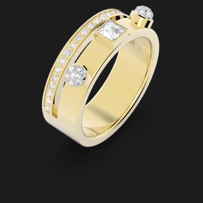 Thrill Gold Tone Ring Yellow Gold Tone Ring, Size: 52