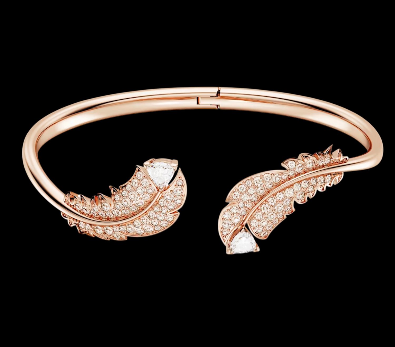Nice Bangle,Feather, White, Rose gold- 5663477