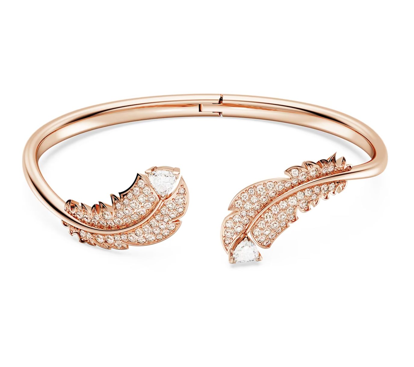 Nice Bangle,Feather, White, Rose gold-5663477
