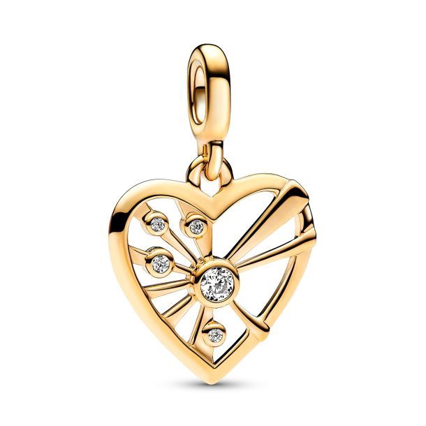 Pandora ME Heart &amp; Rays Medallion Charm-762691C01