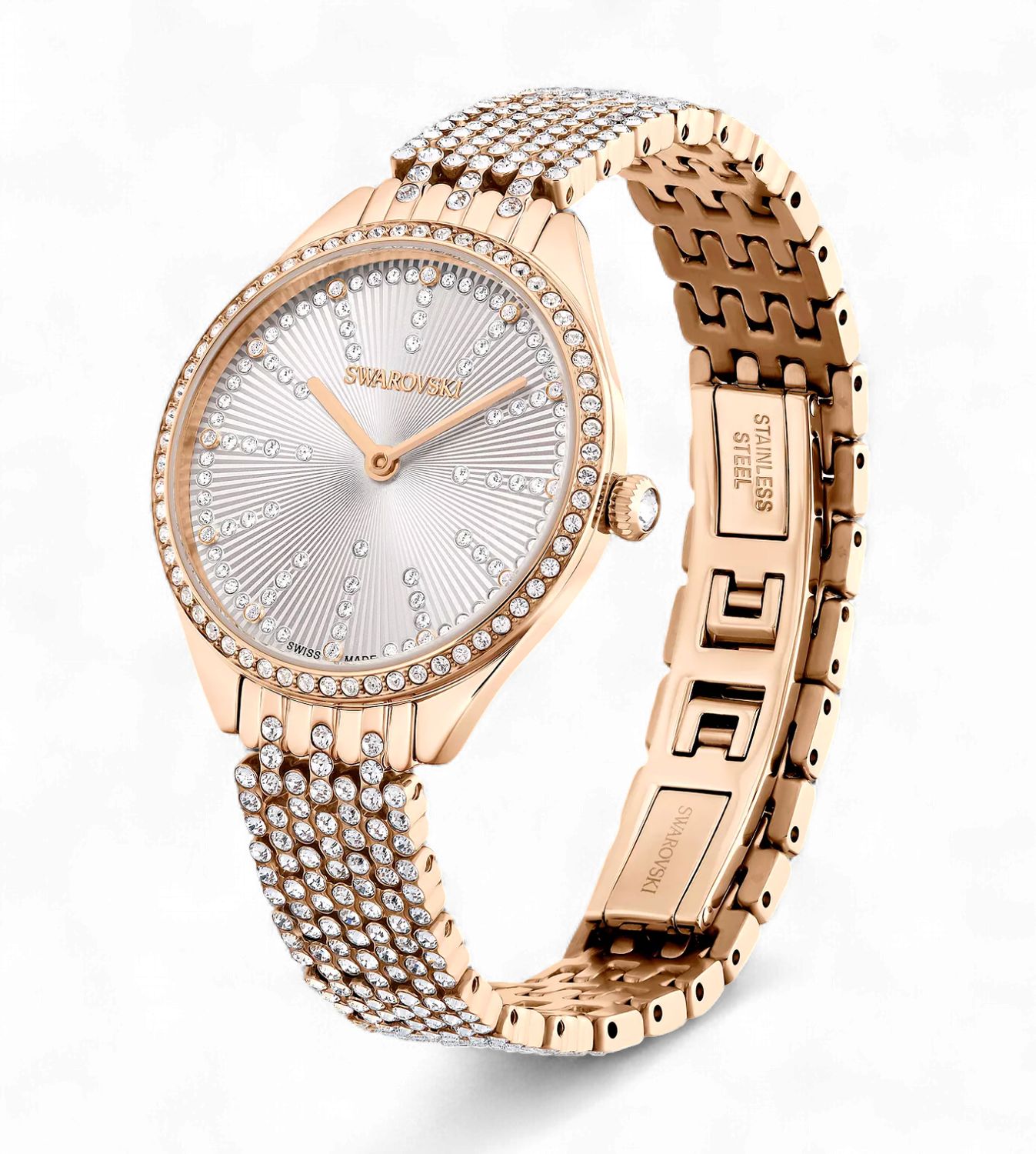 Women's Quartz Attract Rose Gold-Tone Metal Watch, Swiss Made 30mm-5644053