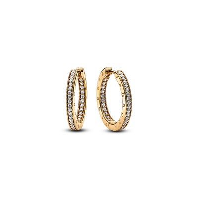 Signature Logo &amp; Pavé Hoop Earrings - 262738C01