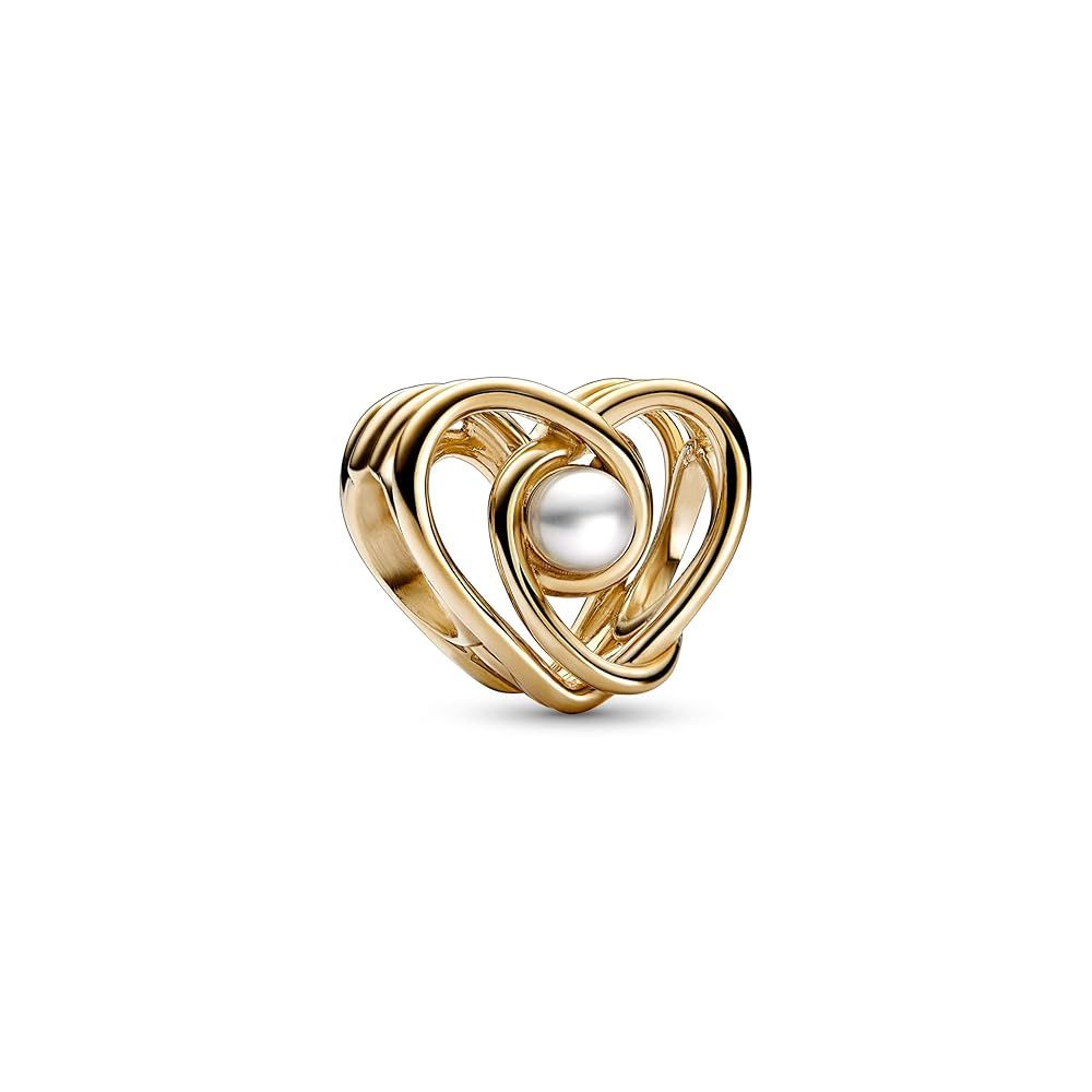 Openwork Swirling Heart &amp; Treated Freshwater Cultured Pearl Charm - 752636C01