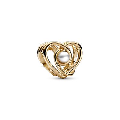 Openwork Swirling Heart &amp; Treated Freshwater Cultured Pearl Charm - 752636C01