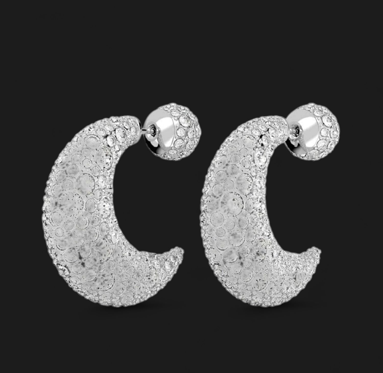 Luna Drop Earrings, White- 5666179