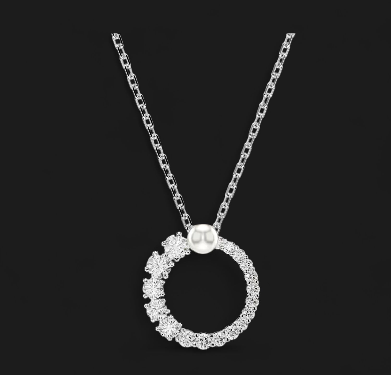Matrix Pendant, Crystal Pearl, Round Cut, White, 5688751