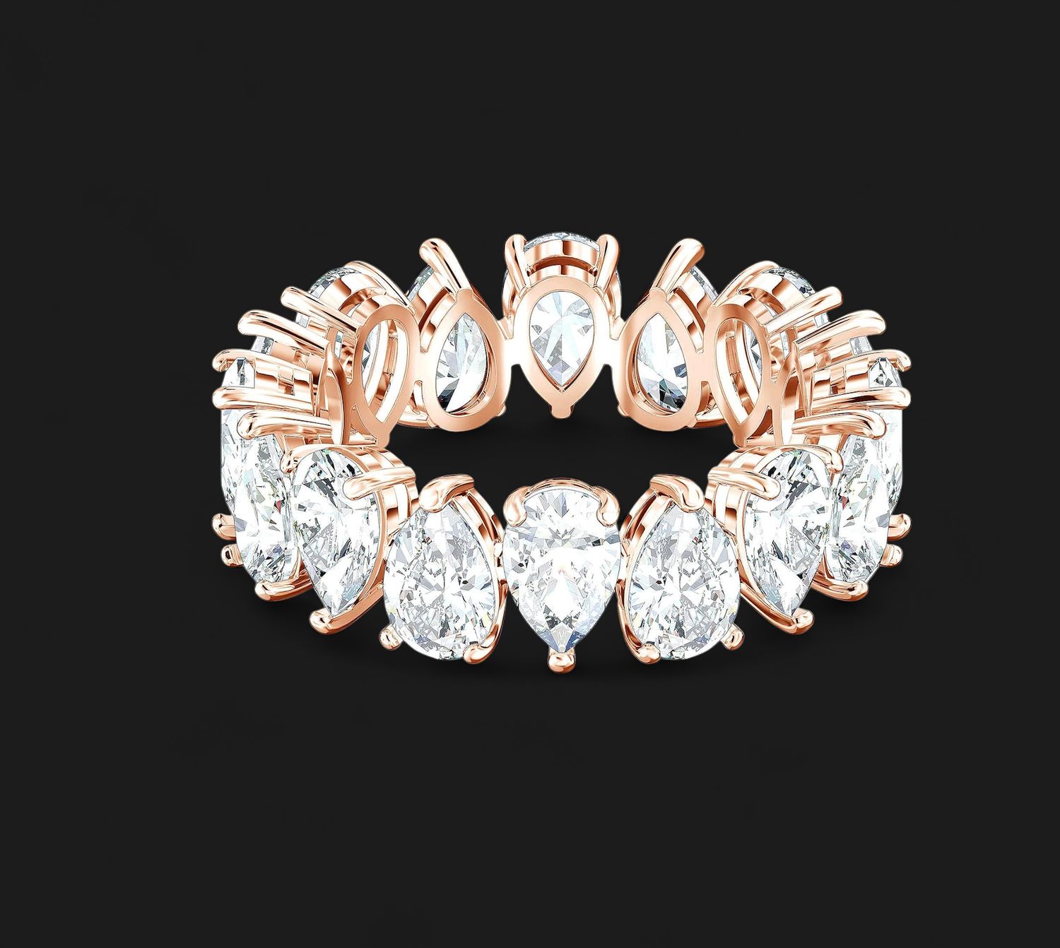 Vittore Ring, Pear Cut, White, Rose gold-tone (Size 50)5586163