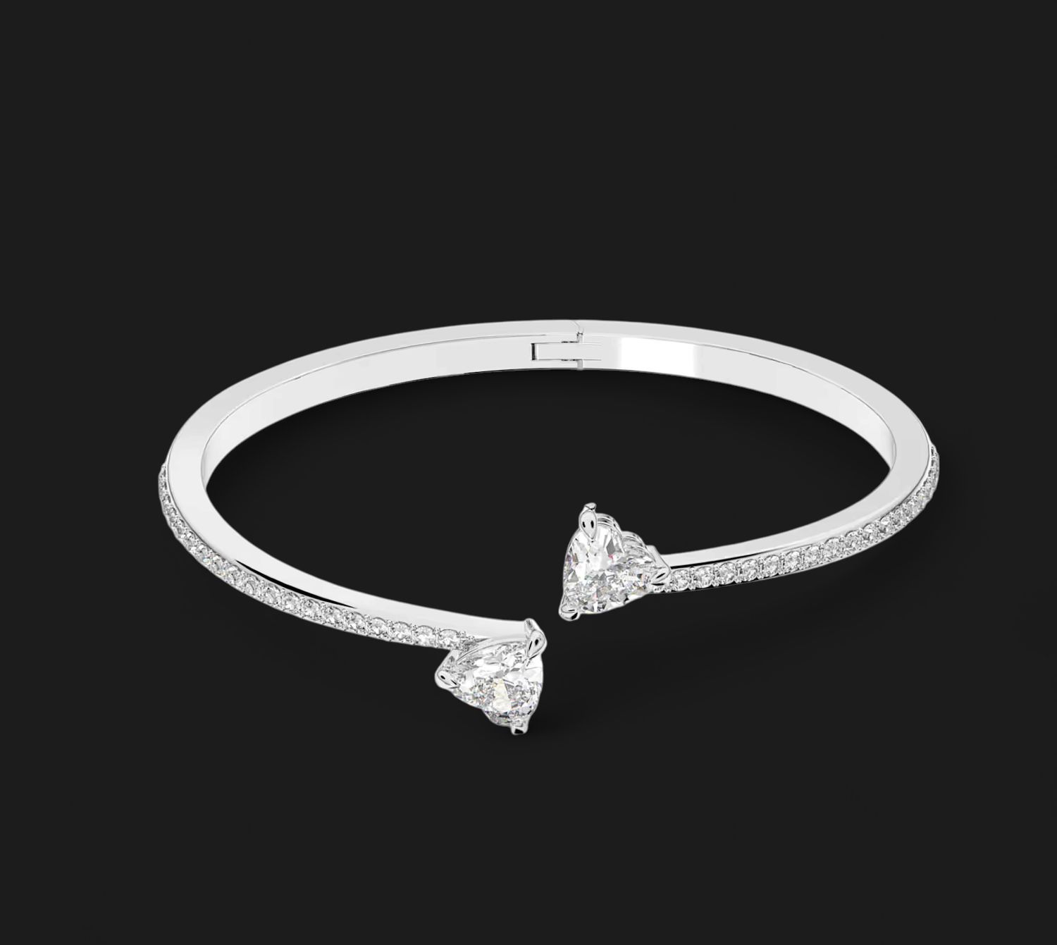 Mesmera Attract Bangle, Heart, White (Size S) - 5535354
