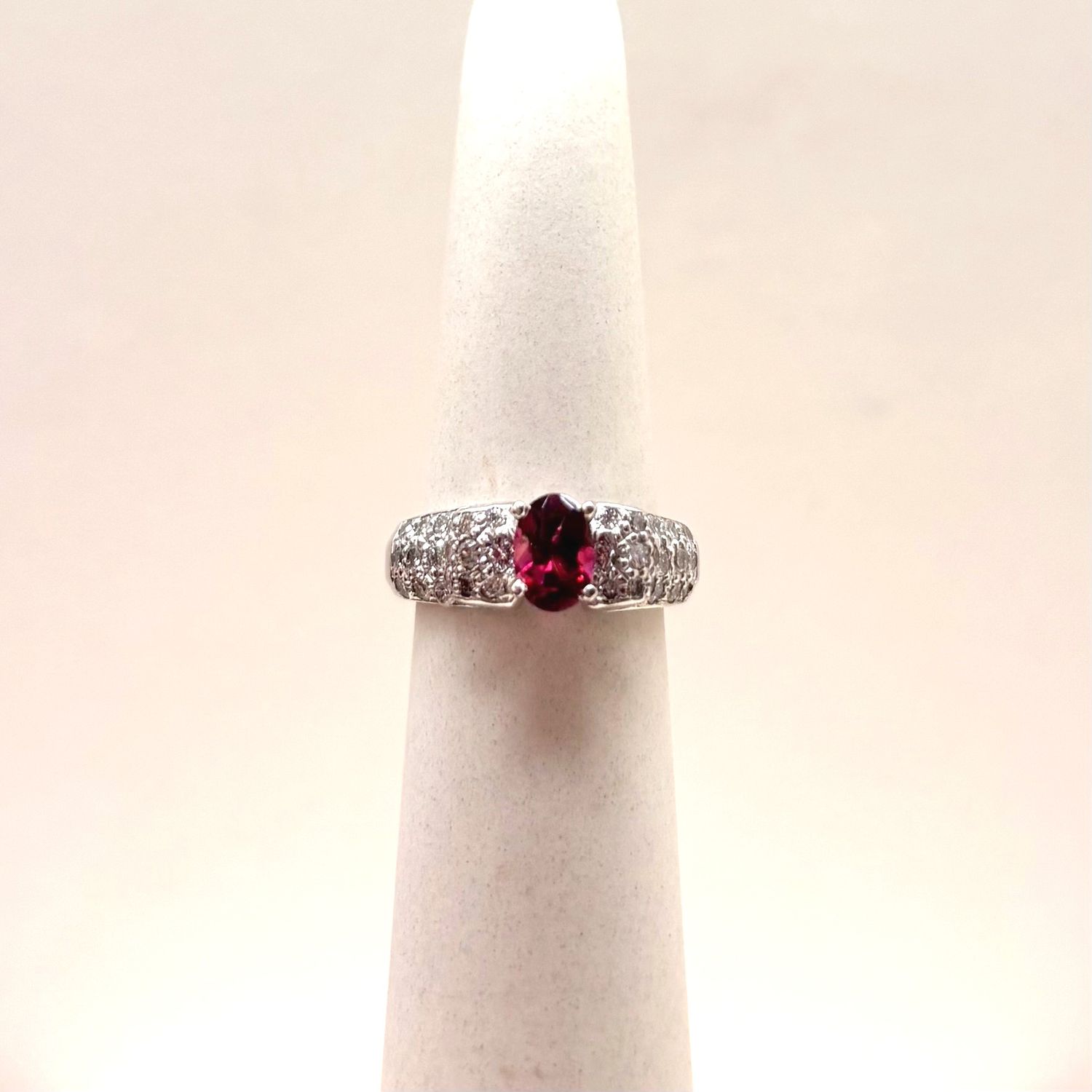 14KW Rhodolite Diamond Ring
