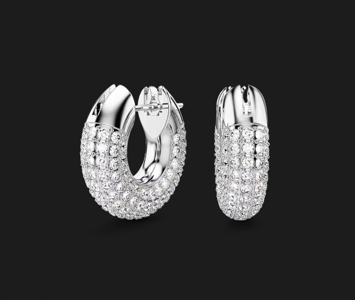 Dextera Hoop Earrings, Small, White - 5618306